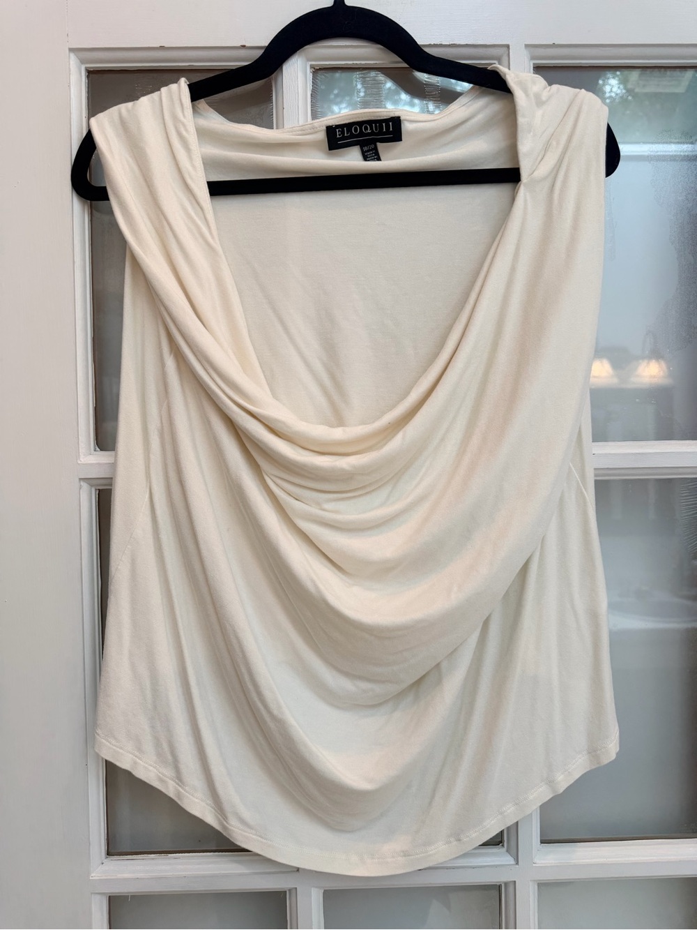 Eloquii Chic Cream Ecru Drape-Front Sleeveless Top Blouse Plus Size 18 20
